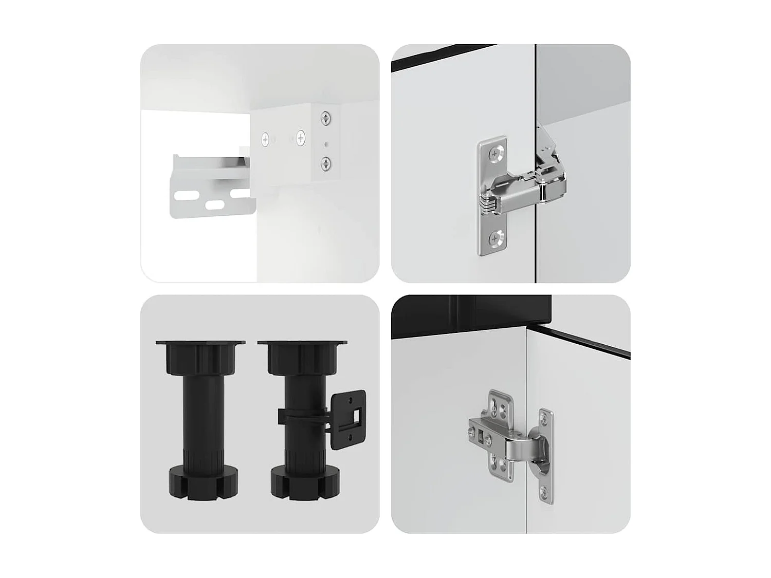 4 peças armário de cozinha conjunto Lucca preto