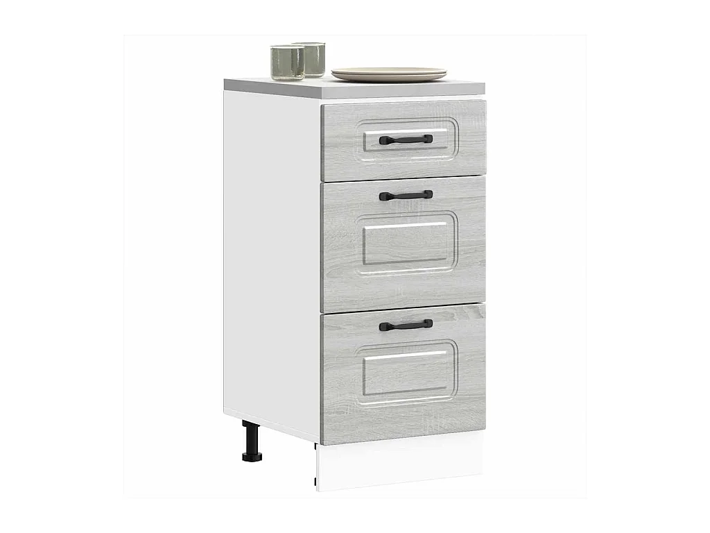 Keuken onderkast Kalmar bewerkt hout grijs sonoma eiken