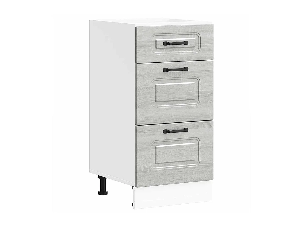 Keuken onderkast Kalmar bewerkt hout grijs sonoma eiken