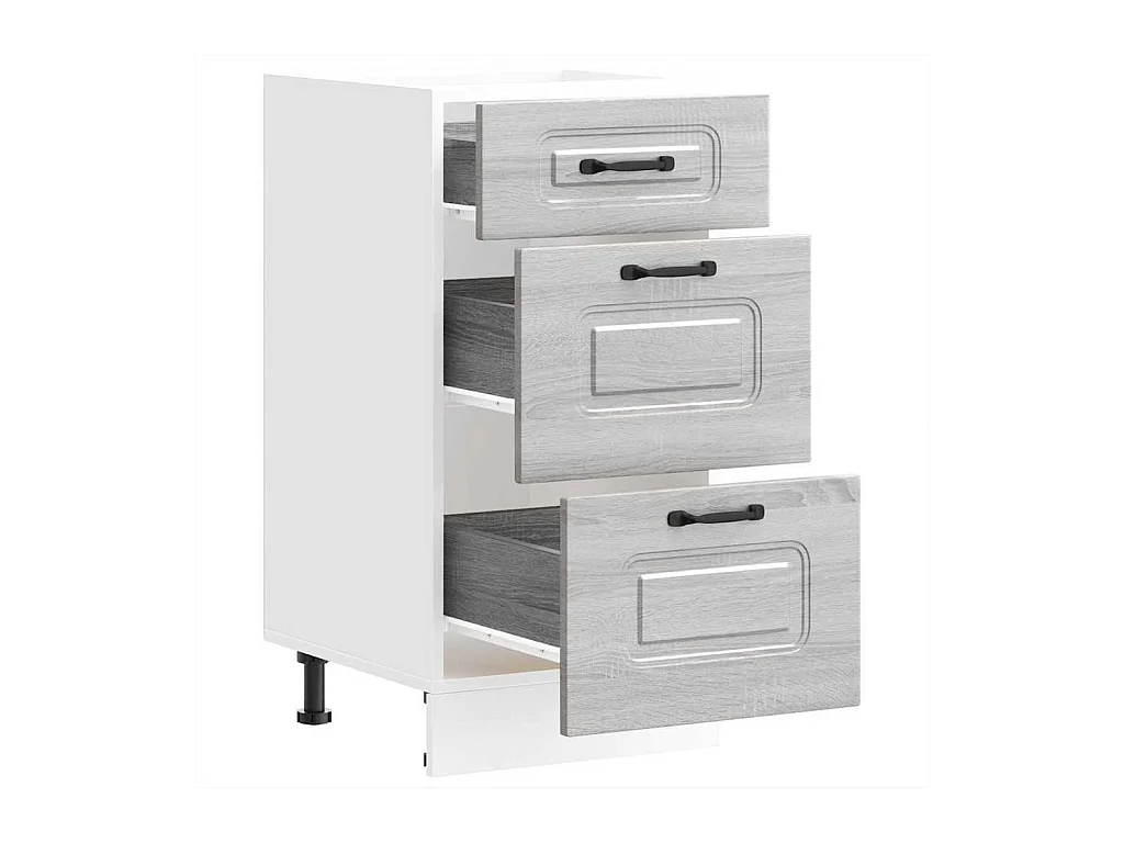 Keuken onderkast Kalmar bewerkt hout grijs sonoma eiken