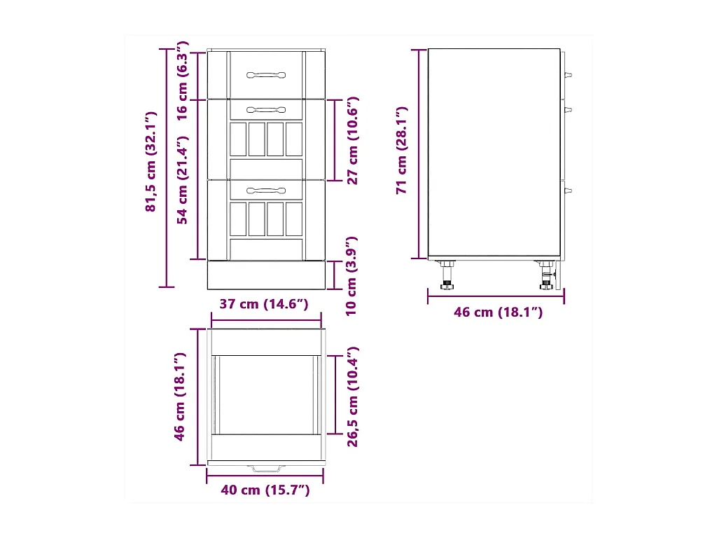 Base da Cucina Lucca Bianco in Legno Multistrato