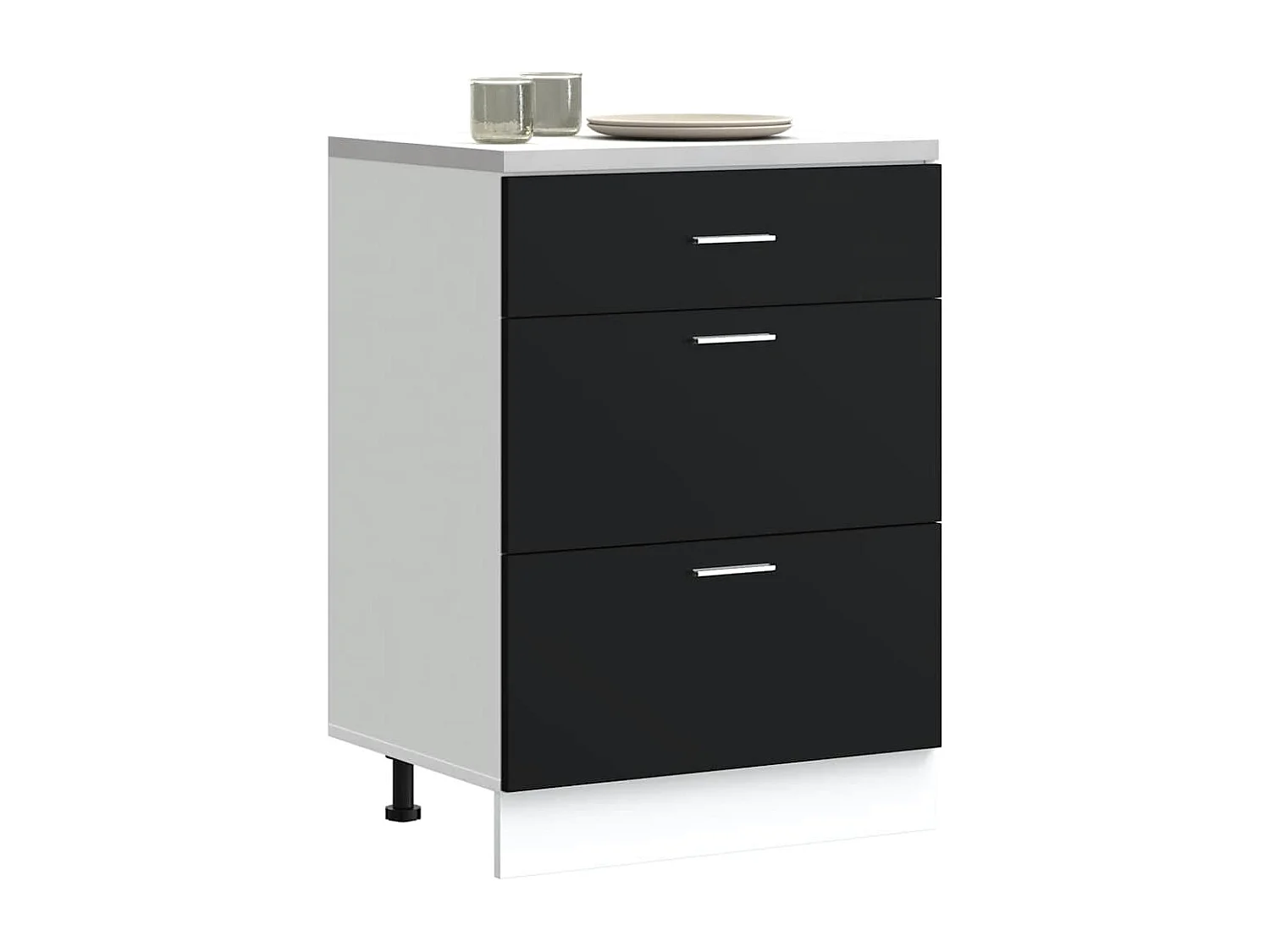 Keuken onderkast Lyon bewerkt hout zwart