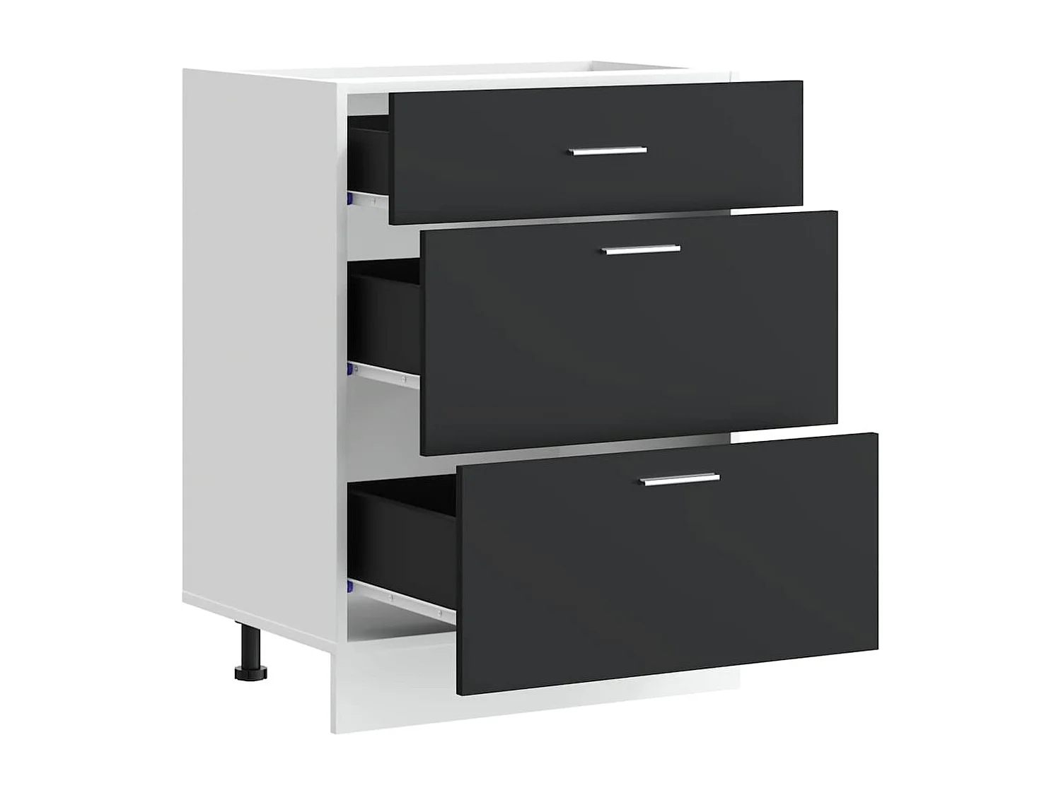 Keuken onderkast Lyon bewerkt hout zwart