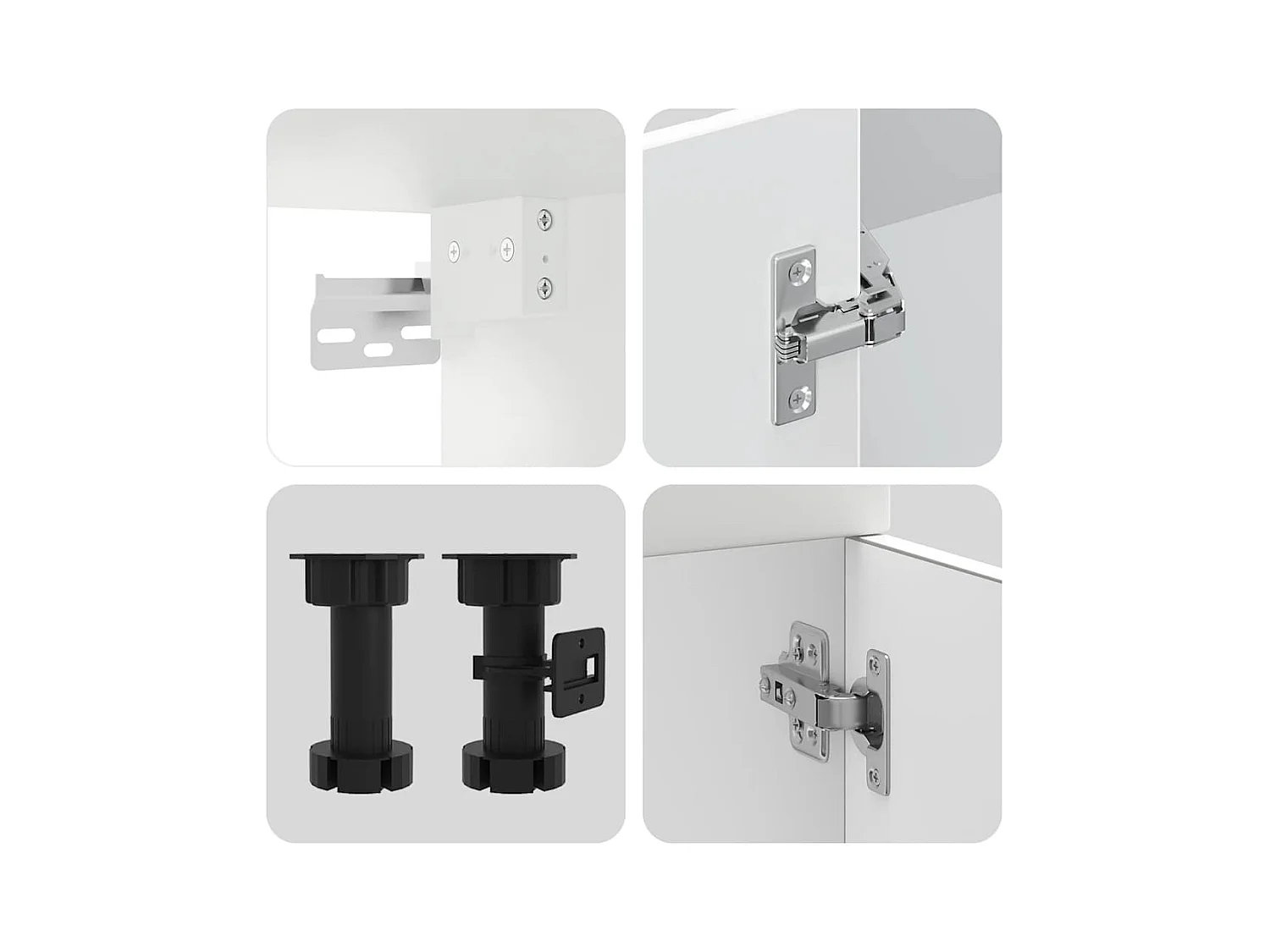 4 peças armário de cozinha conjunto Kalmar branco