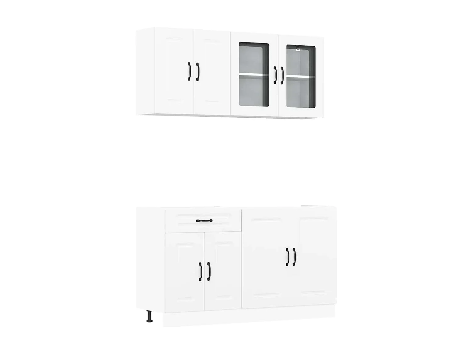 Ensemble d'armoires cuisine 4pcs Kalmar blanc bois d'ingénierie