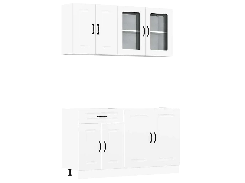 4 peças armário de cozinha conjunto Kalmar branco