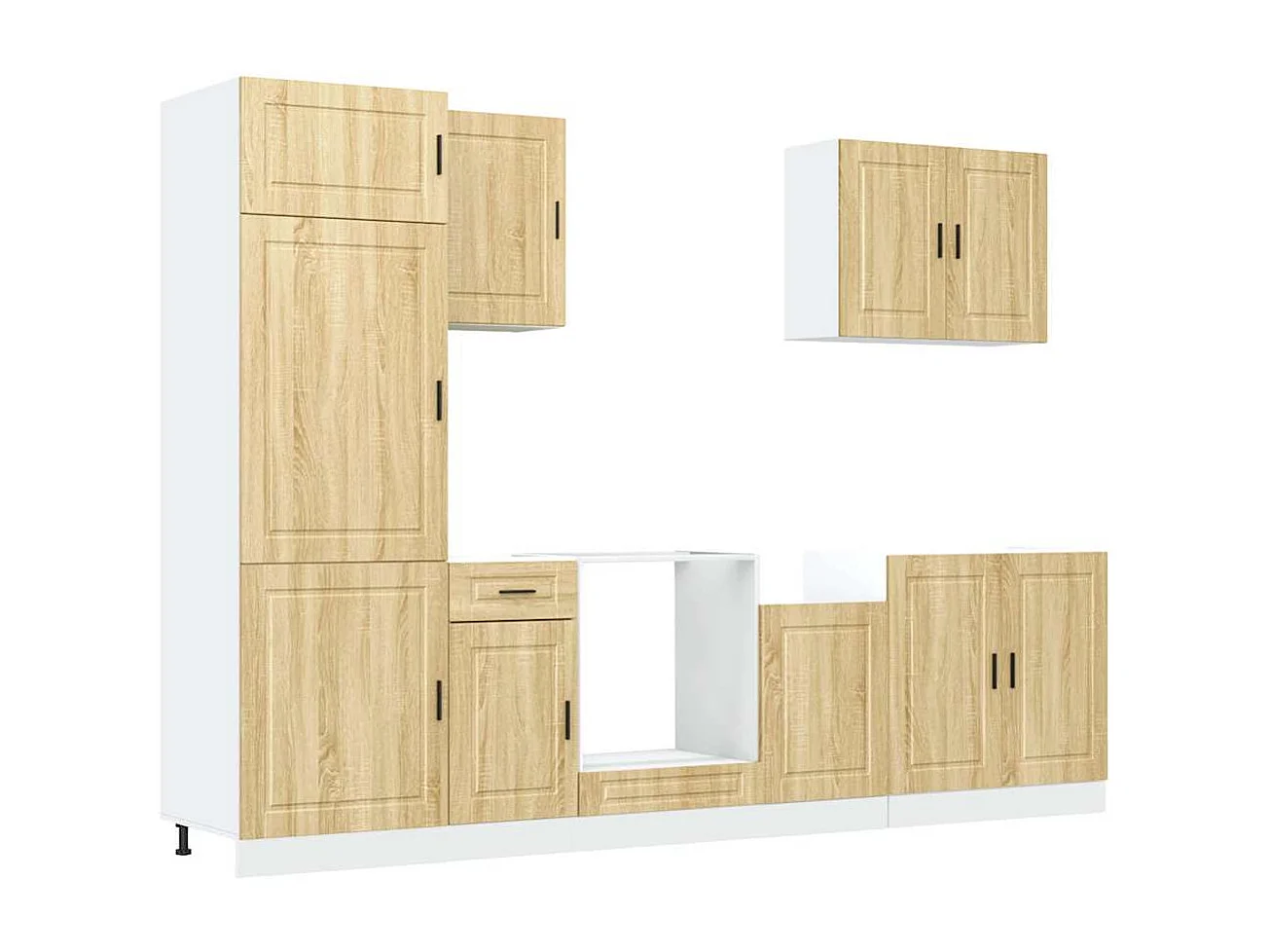 Ensemble de 7 meubles de cuisine "Porto" en chêne Sonoma