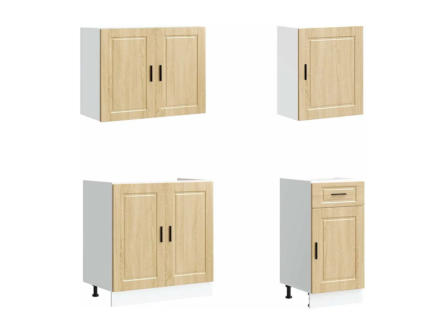 Ensemble de 7 meubles de cuisine "Porto" en chêne Sonoma