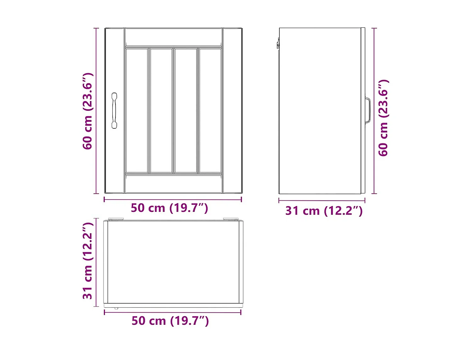Armoire murale de cuisine Lucca vieux bois bois ingénierie