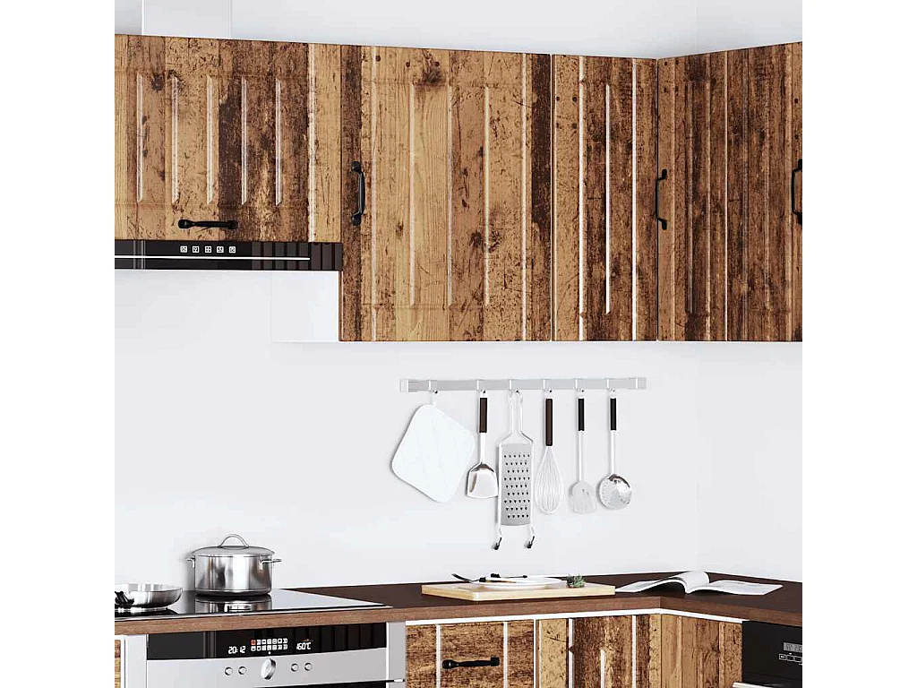 Armoire murale de cuisine Lucca vieux bois bois ingénierie