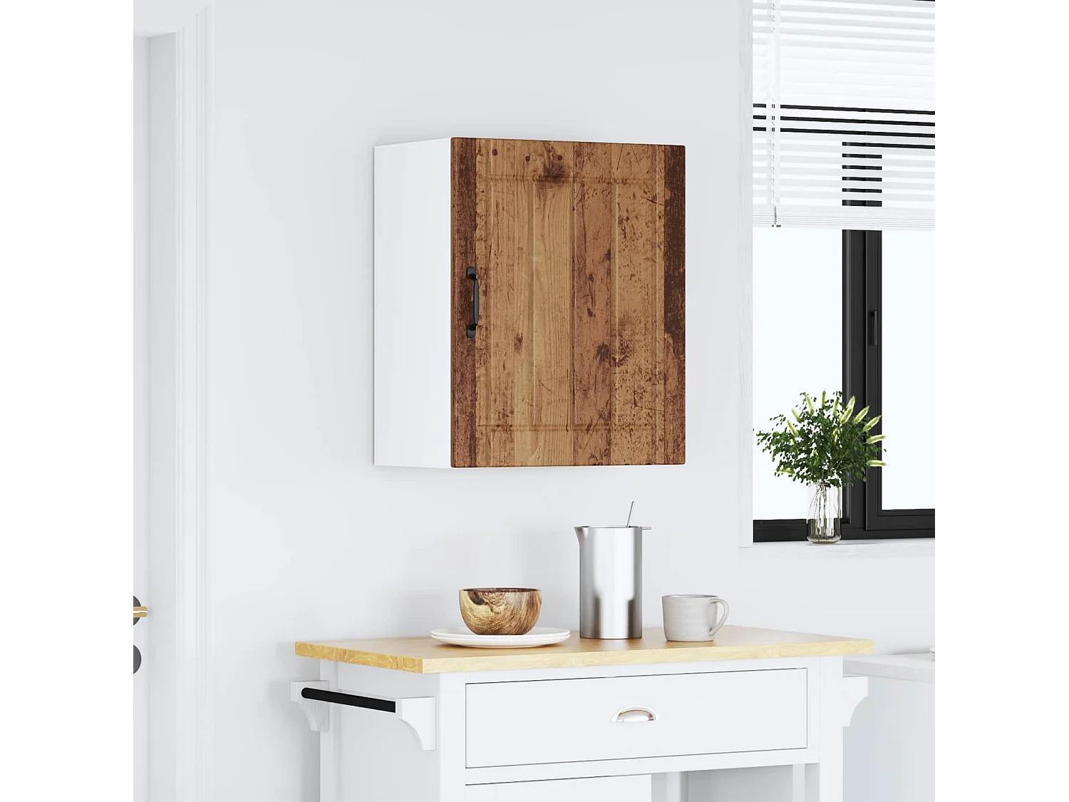 Armoire murale de cuisine Lucca vieux bois bois ingénierie