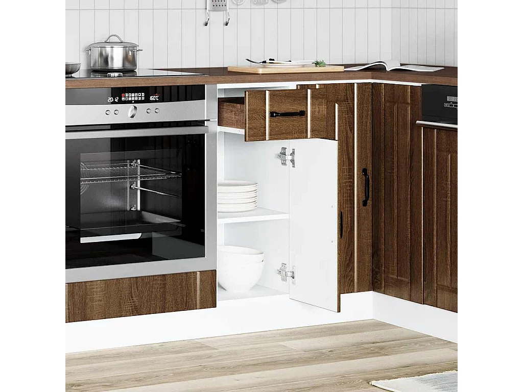 Armoire de cuisine Lucca chêne marron bois ingénierie