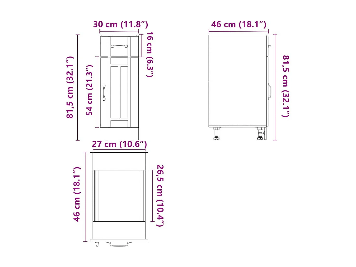 Armoire de cuisine Lucca chêne marron bois ingénierie