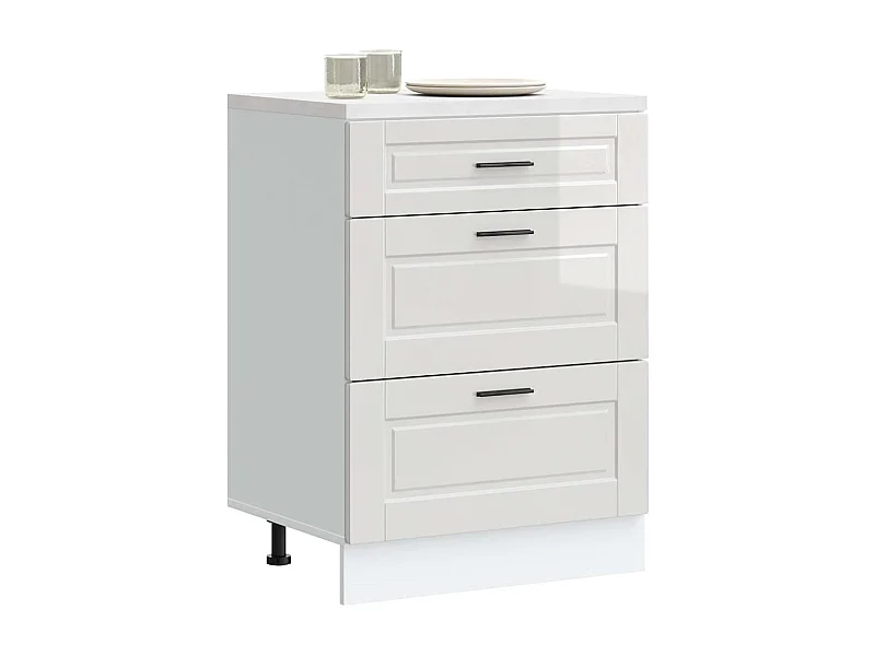 Keuken onderkast Porto bewerkt hout hoogglans wit