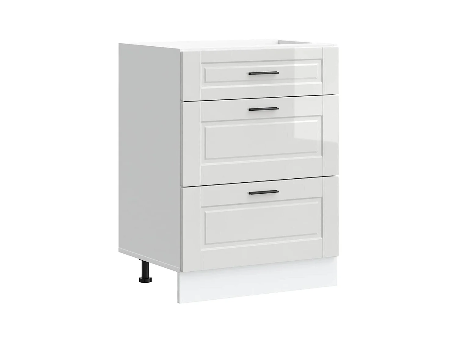 Meuble bas de cuisine « Porto » Bois d'ingénierie blanc brillant