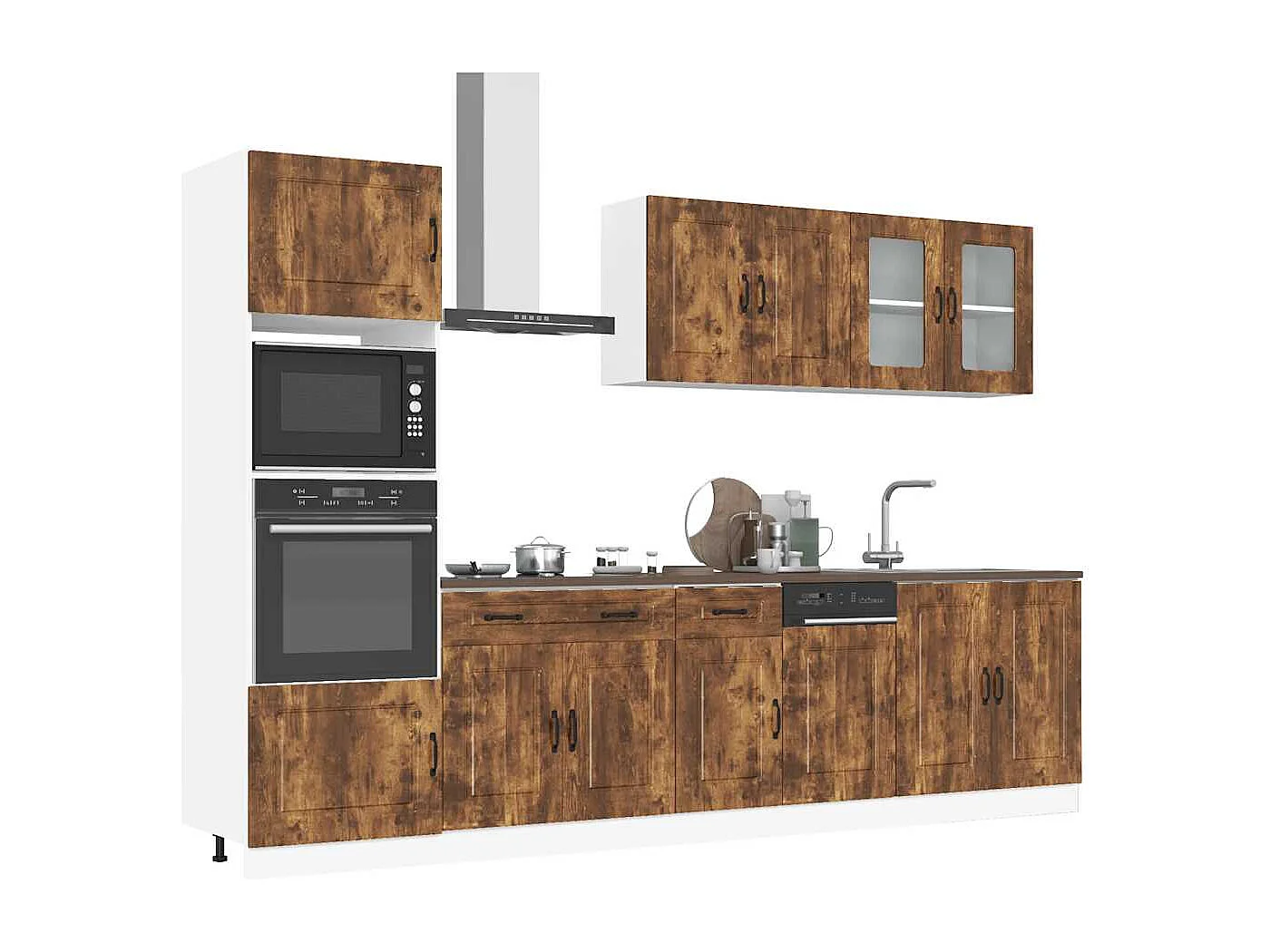 7-tlg. Küchenschrank-Set Kalmar Räuchereiche Holzwerkstoff