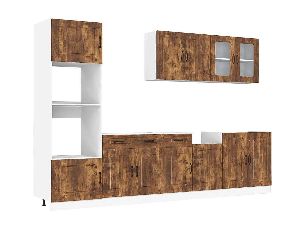 7-tlg. Küchenschrank-Set Kalmar Räuchereiche Holzwerkstoff