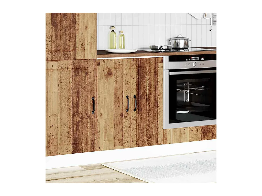 Spoelbakonderkast Lucca bewerkt hout oud houtkleurig