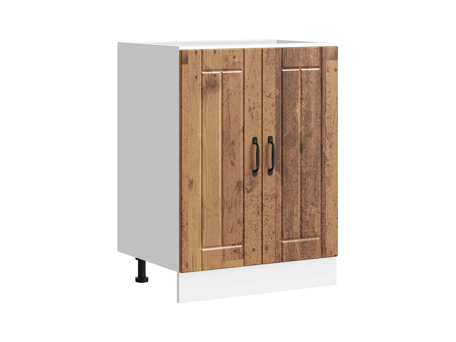 Meuble de base de lavabo Lucca vieux bois bois d'ingénierie