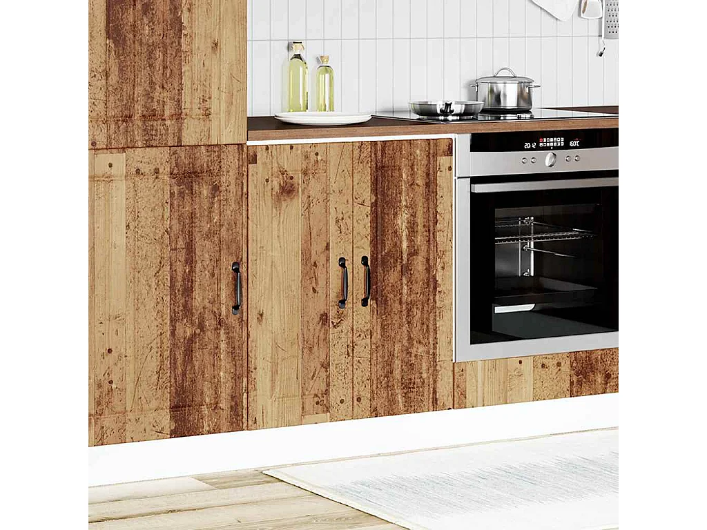 Meuble de base de lavabo Lucca vieux bois bois d'ingénierie