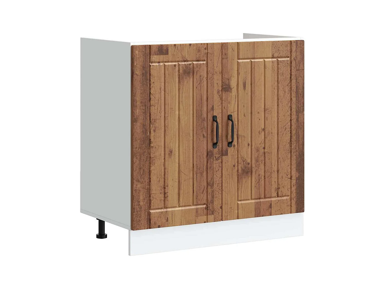 Spoelbakonderkast Lucca bewerkt hout oud houtkleurig