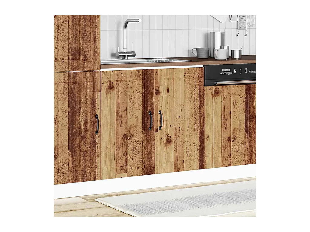 Spoelbakonderkast Lucca bewerkt hout oud houtkleurig