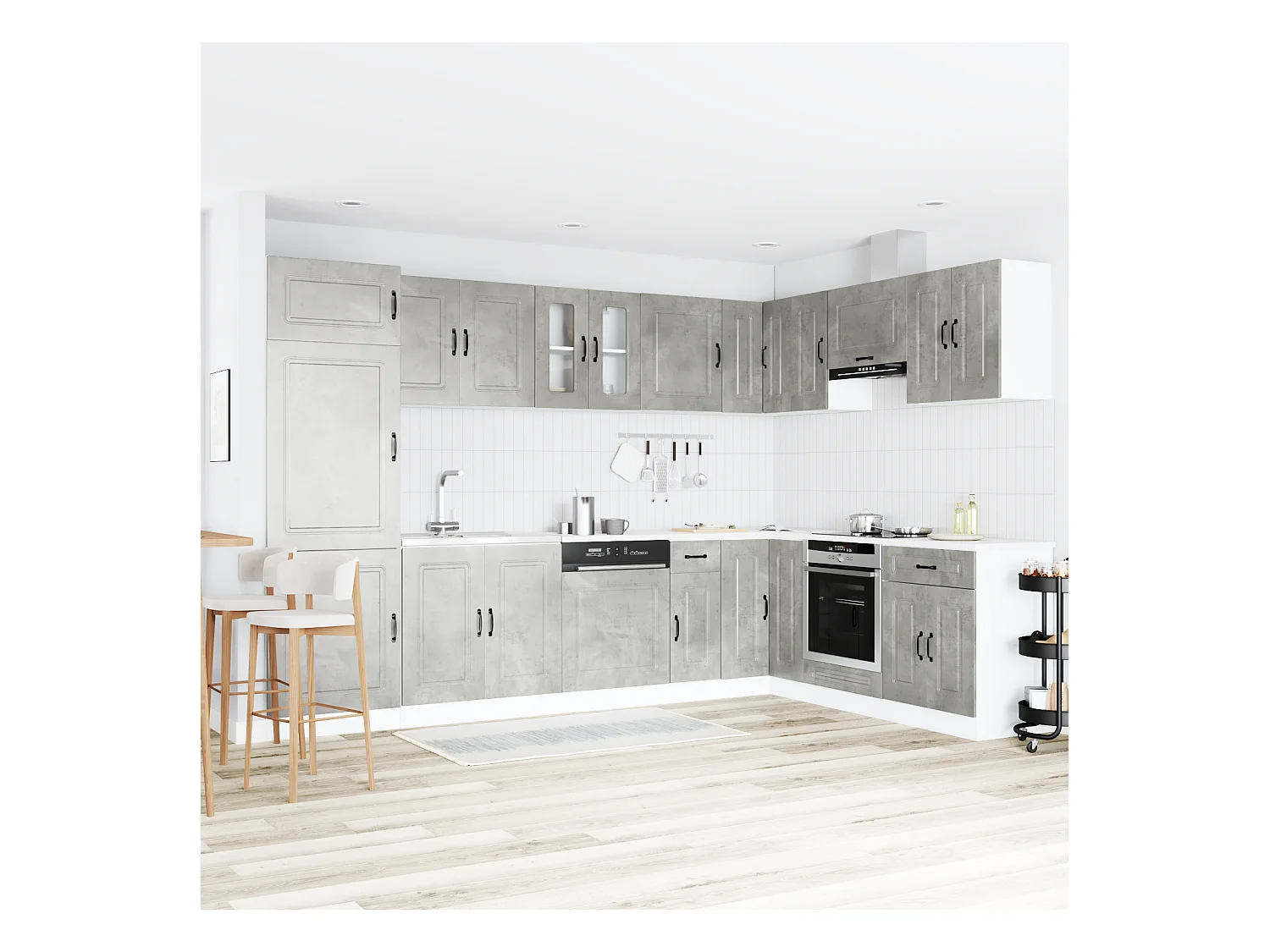 Armário de Cozinha Kalmar 2 pcs Cinzeto 80 x 46 x 81.5 cm