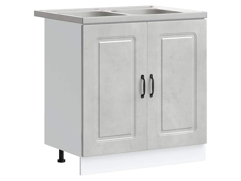 Keukenkast Kalmar Beton Grijs 80 x 46 x 81,5 cm Bewerkt hout