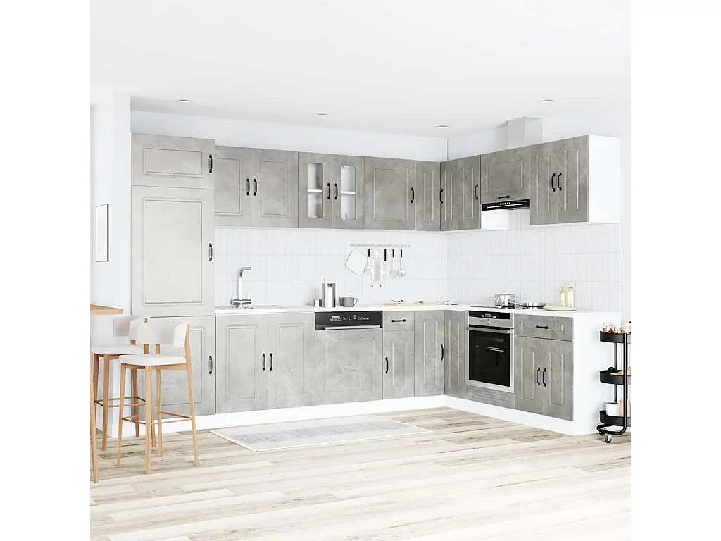 Keukenkast Kalmar Beton Grijs 80 x 46 x 81,5 cm Bewerkt hout