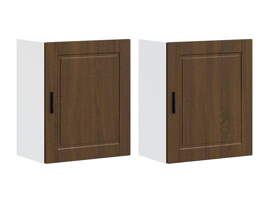 Armoires murales de cuisine 2 pcs Porto chêne marron