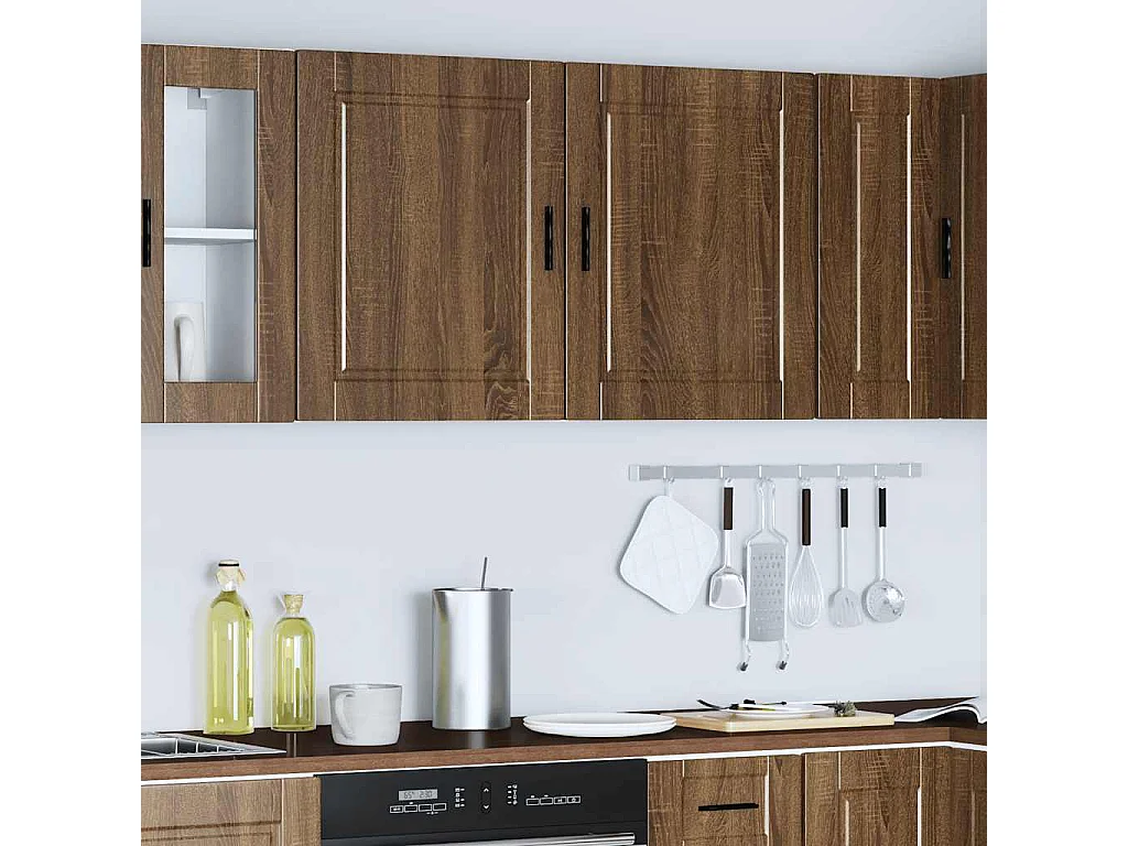 Armários parede cozinha 2 pcs Porto madeira carvalho castanho