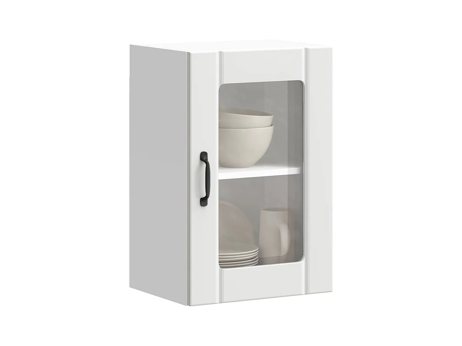 Pensile da Cucina con Porta in Vetro Lucca Bianco