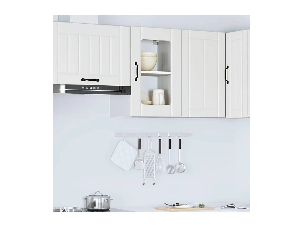 Pensile da Cucina con Porta in Vetro Lucca Bianco