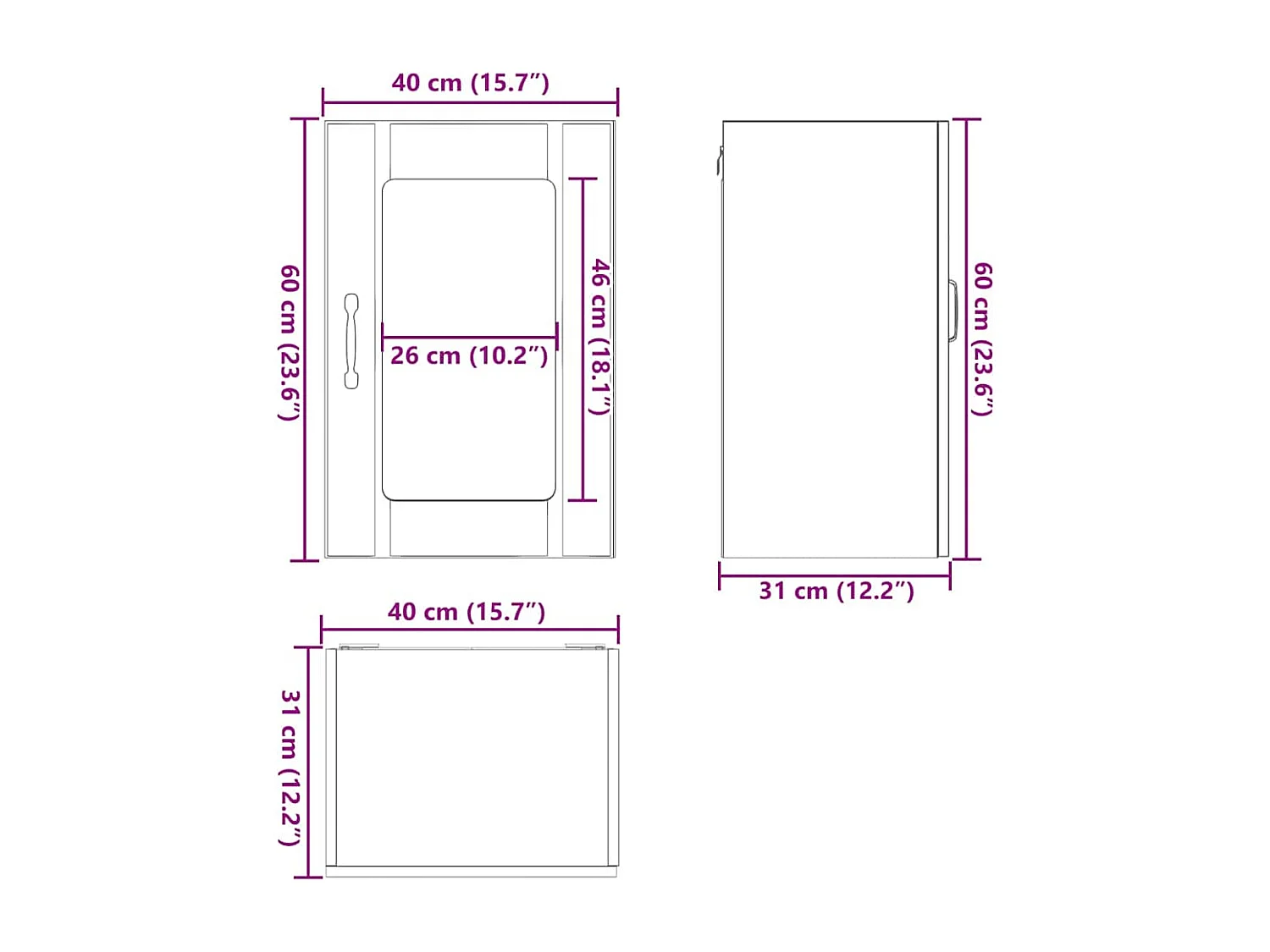 Armoire murale de cuisine avec porte en verre Lucca blanc