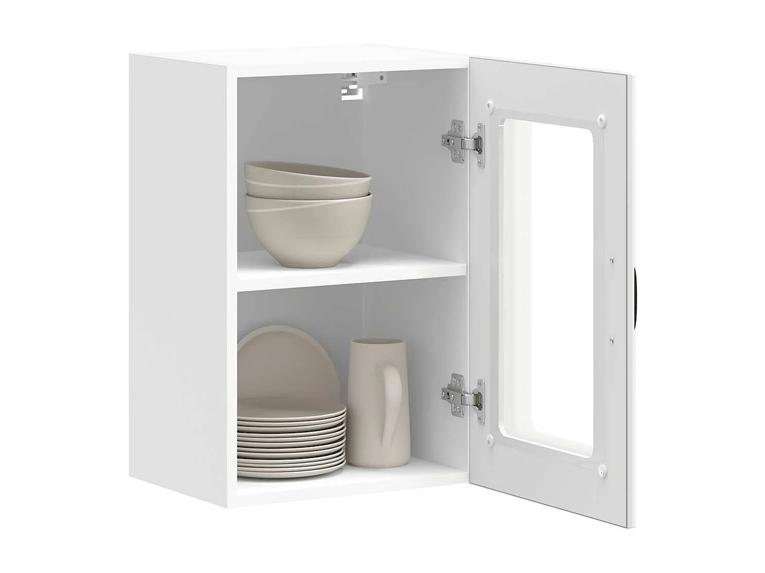 Armoire murale de cuisine avec porte en verre Lucca blanc