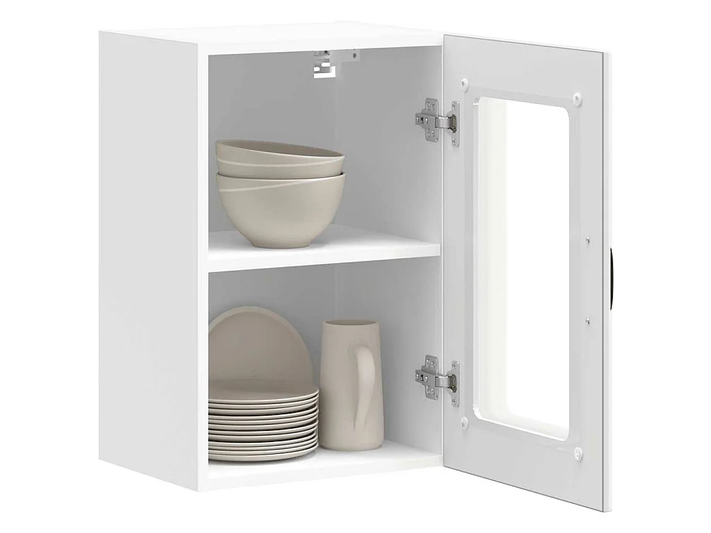 Armario pared cocina puerta de cristal Lucca blanca