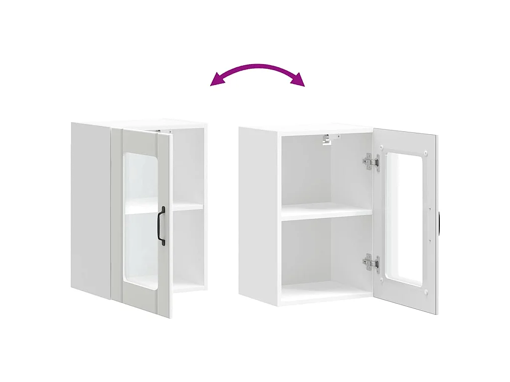 Armario pared cocina puerta de cristal Lucca blanca