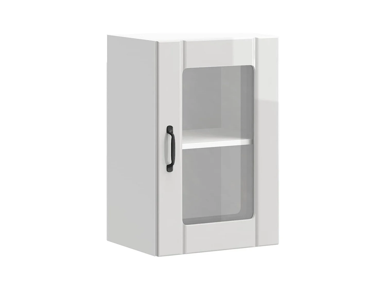 Pensile da Cucina con Porta in Vetro Lucca Bianco Lucido