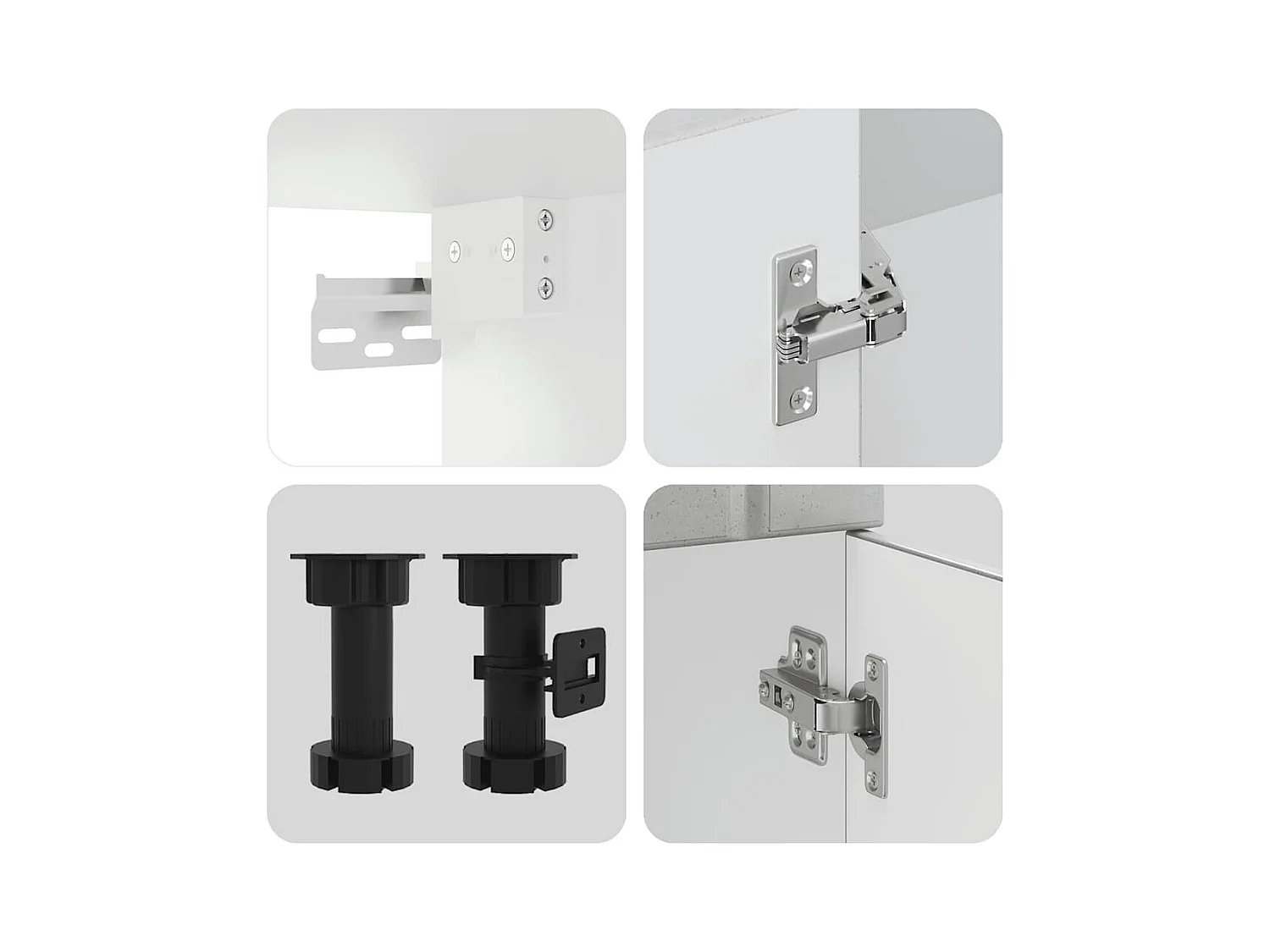 Ensemble de 4 meubles de cuisine "Lucca" en bois d'ingénierie gris béton