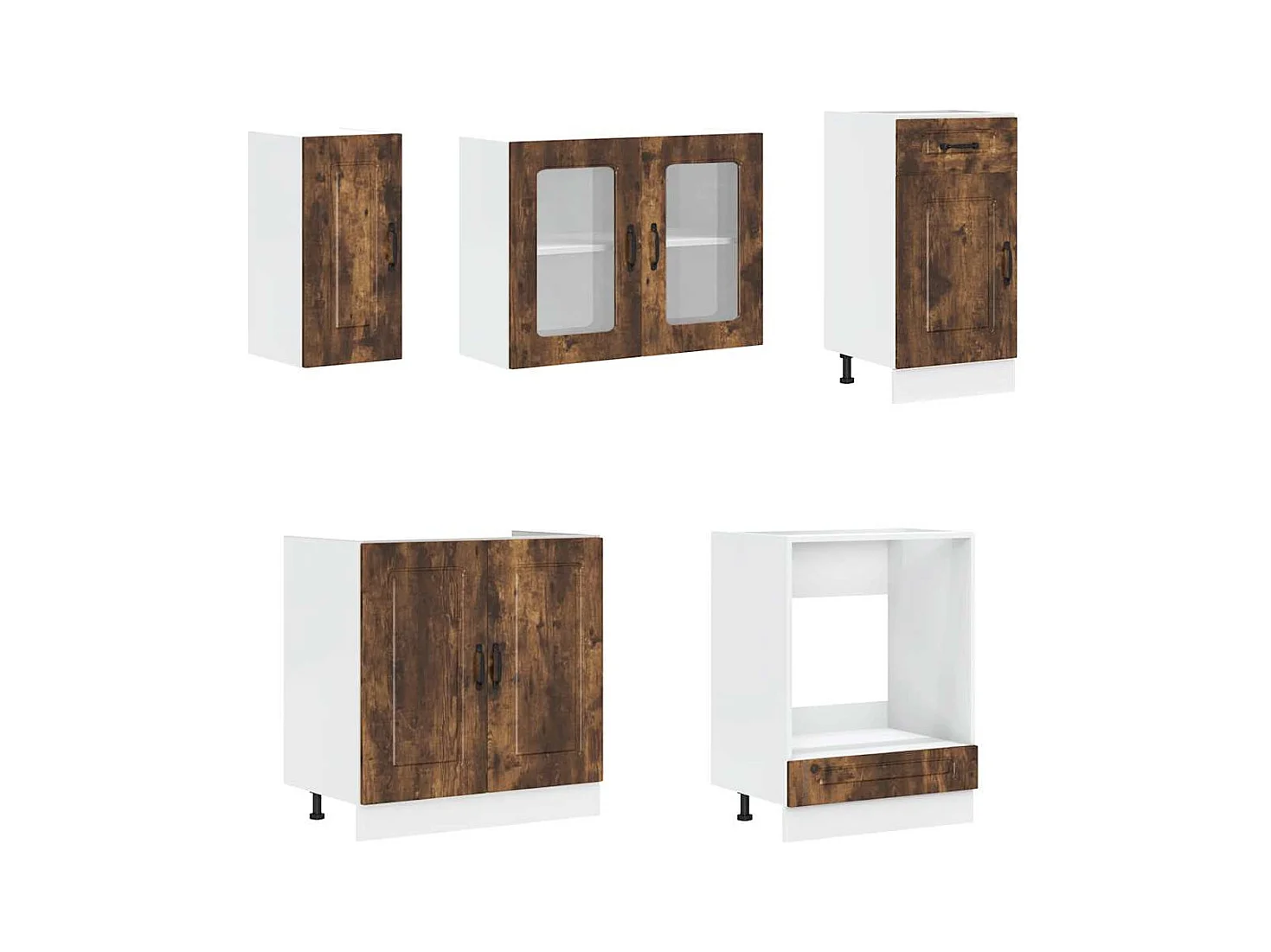 Set Mobili da Cucina 8 pz Kalmar Rovere Fumo Legno Multistrato