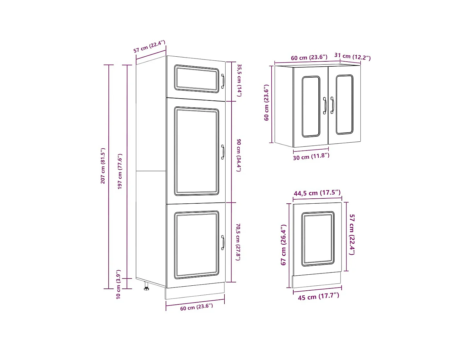 Set Mobili da Cucina 8 pz Kalmar Rovere Fumo Legno Multistrato