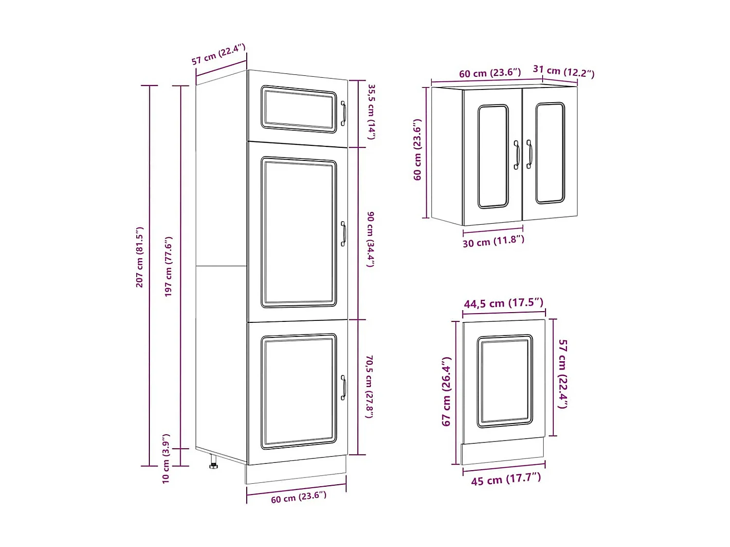 Ensemble d'armoires de cuisine 8 pcs Kalmar bois d'ingénierie