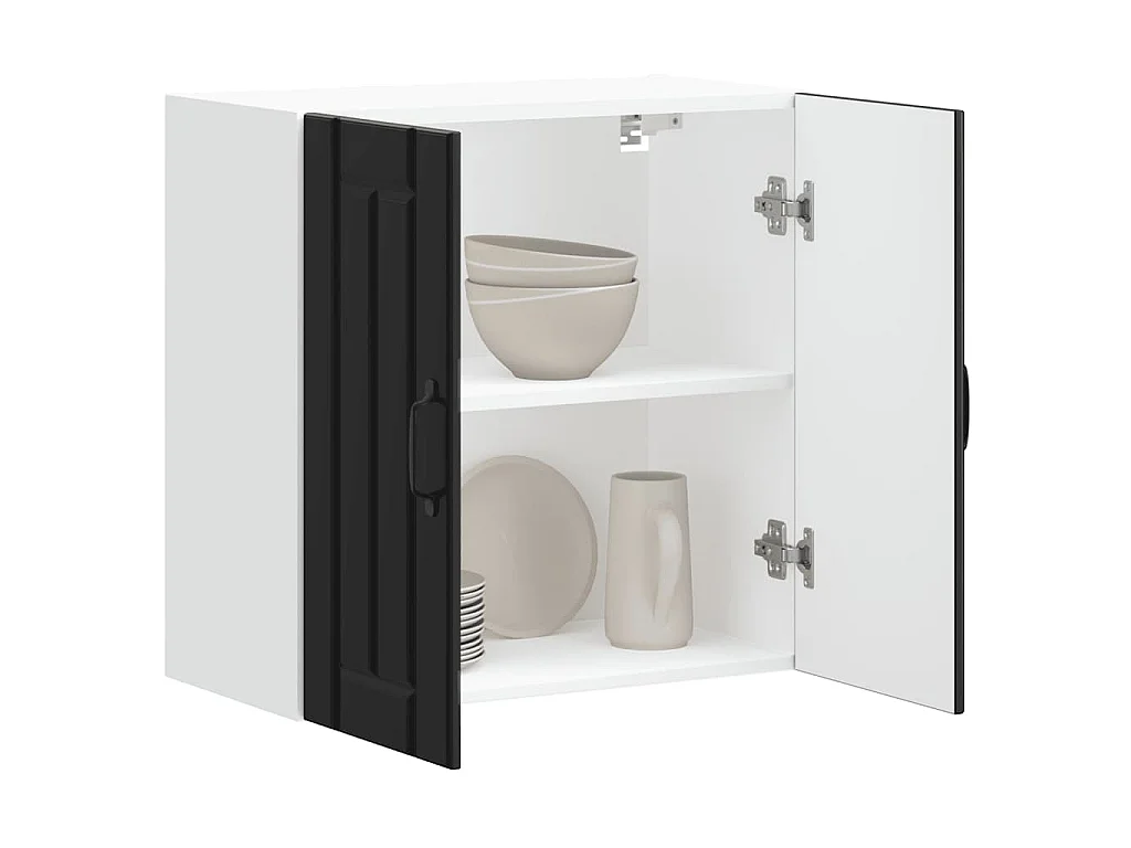 Küchen-Hängeschrank Lucca Schwarz Holzwerkstoff