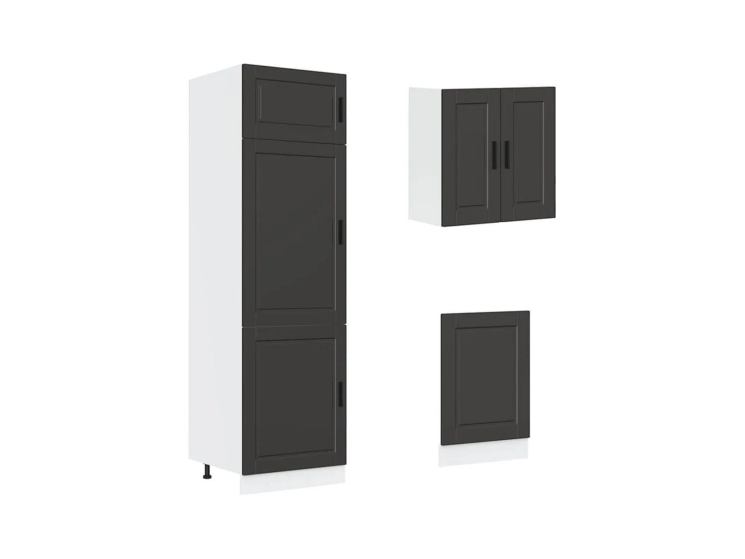 8-delige Keukenkastenset Porto bewerkt hout zwart