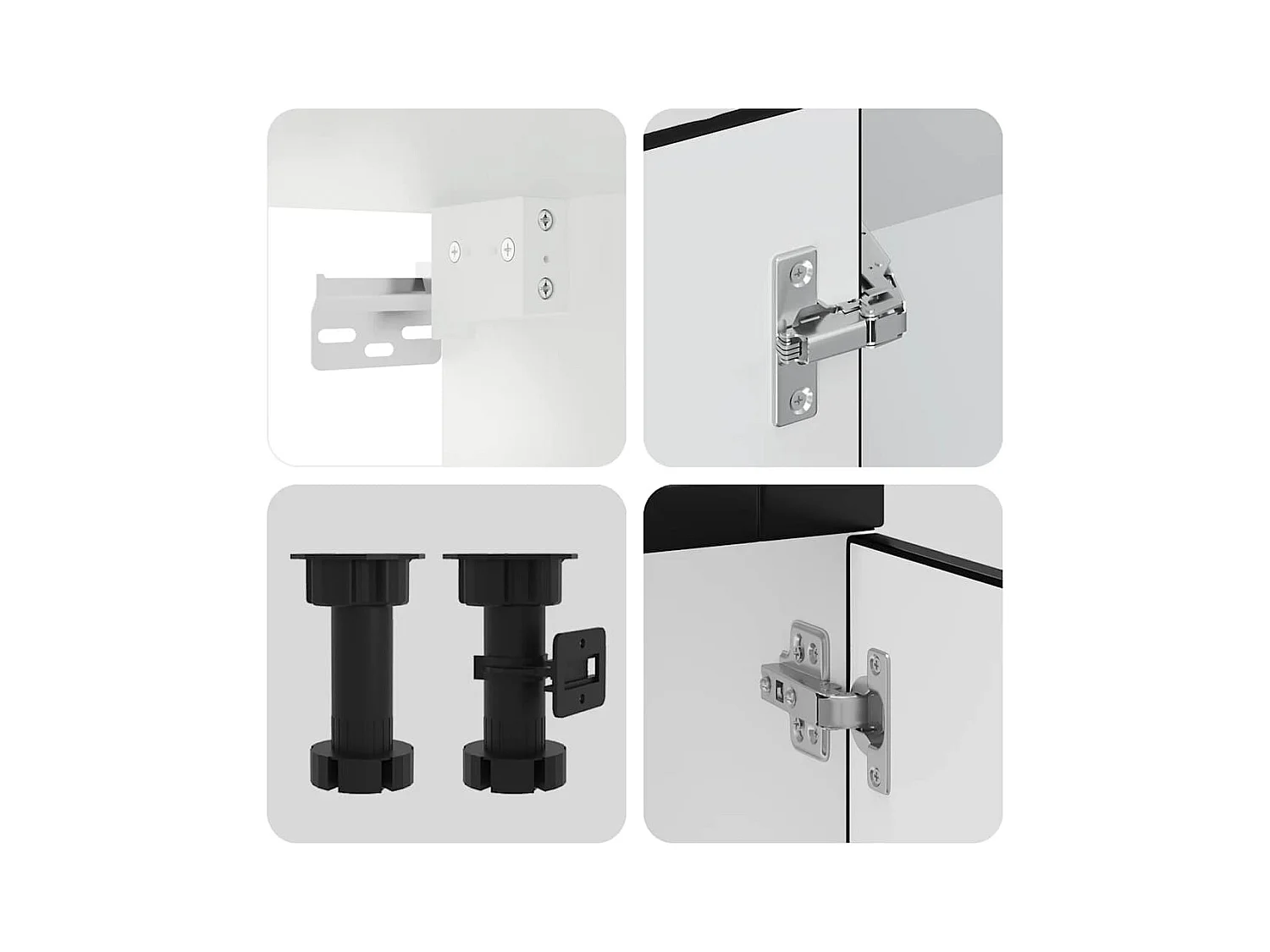 8-delige Keukenkastenset Porto bewerkt hout zwart