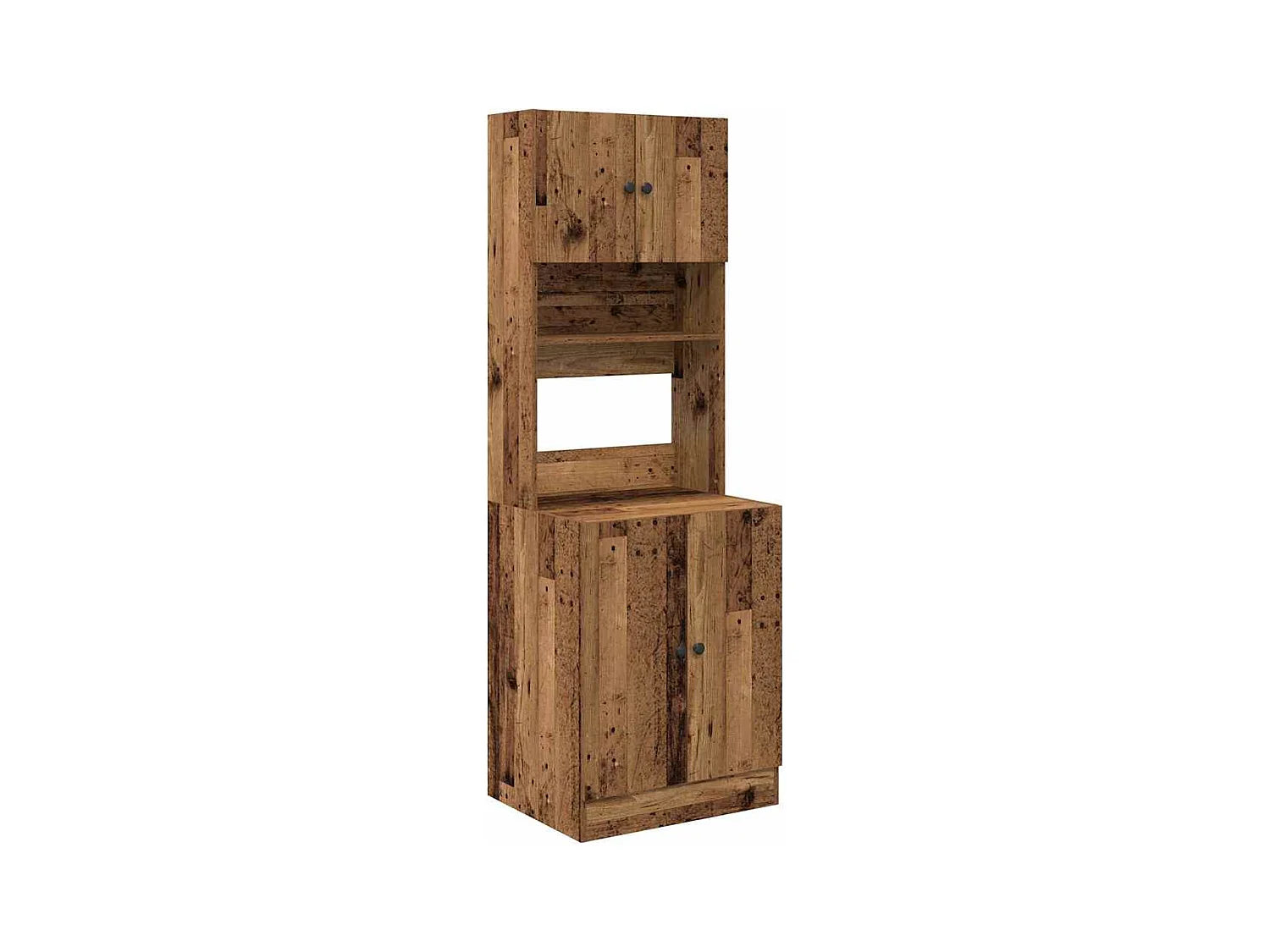 Küchenschrank mit Regal Altholz 60 x 50 x 180 cm Holzwerkstoff
