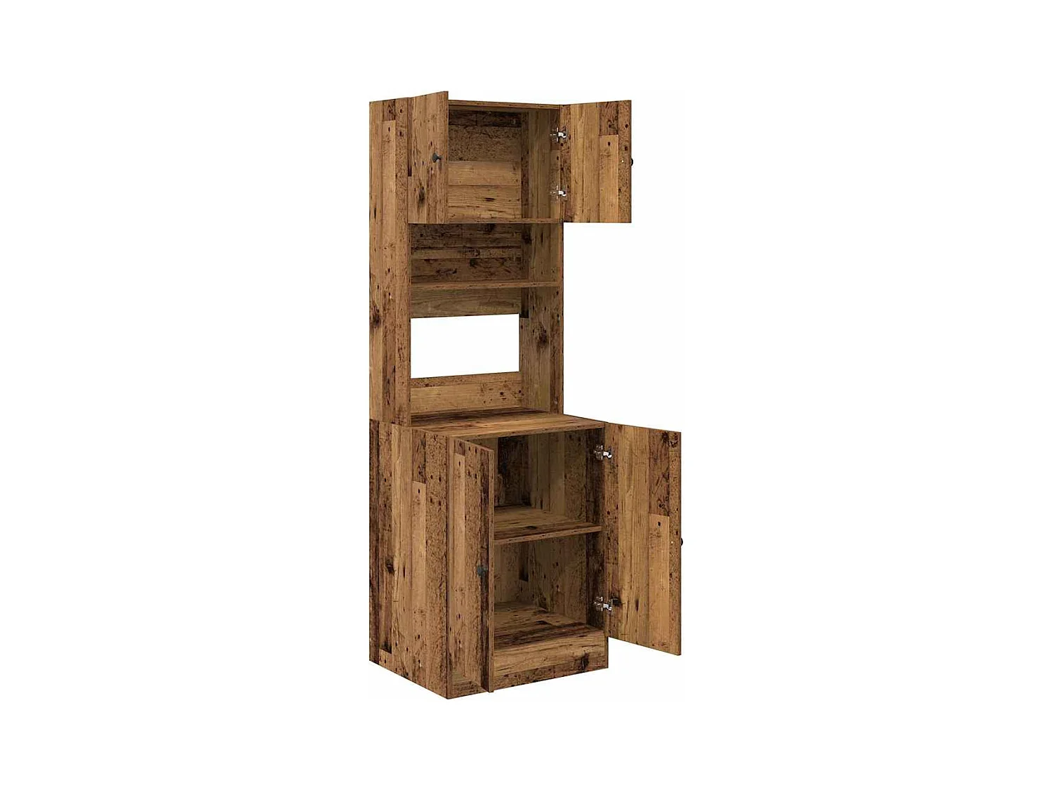 Küchenschrank mit Regal Altholz 60 x 50 x 180 cm Holzwerkstoff