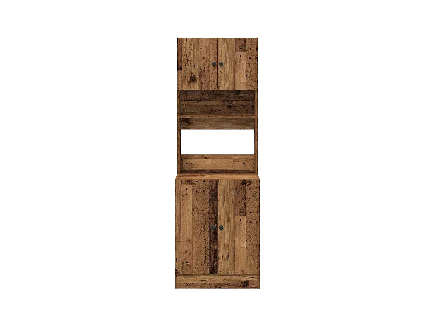 Küchenschrank mit Regal Altholz 60 x 50 x 180 cm Holzwerkstoff