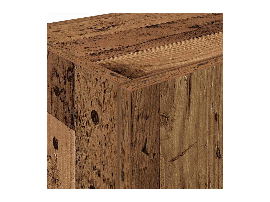 Küchenschrank mit Regal Altholz 60 x 50 x 180 cm Holzwerkstoff