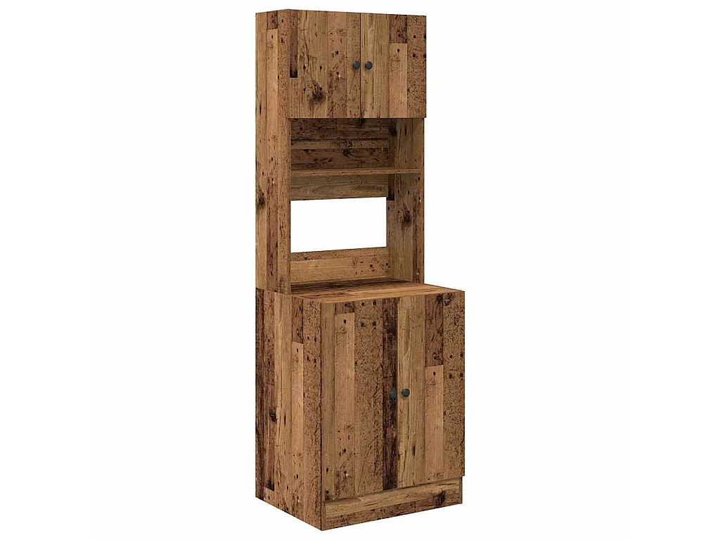 Keukenbuffet met plank 2 pcs Oudhout 60 x 50 x 180 cm